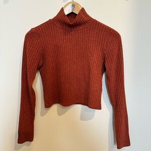 Wilfred Terracotta Ribbed Turtleneck Sweater